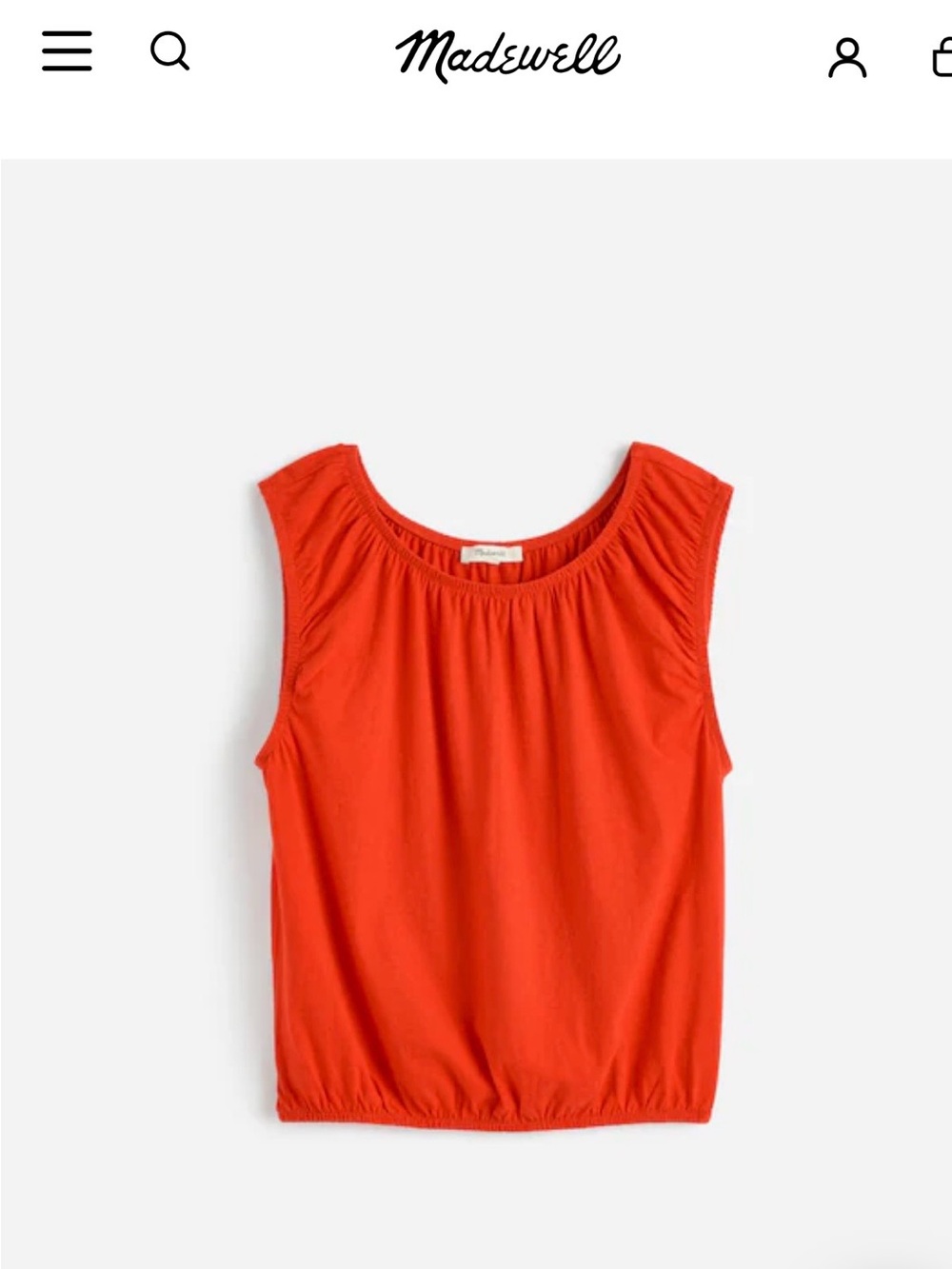 Madewell Bright Red Scoop-Neck Sleeveless Tank